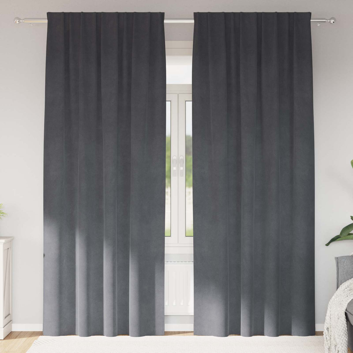 Mørklægningsgardiner 2 Stk. Fløjl - Variant 4107292
