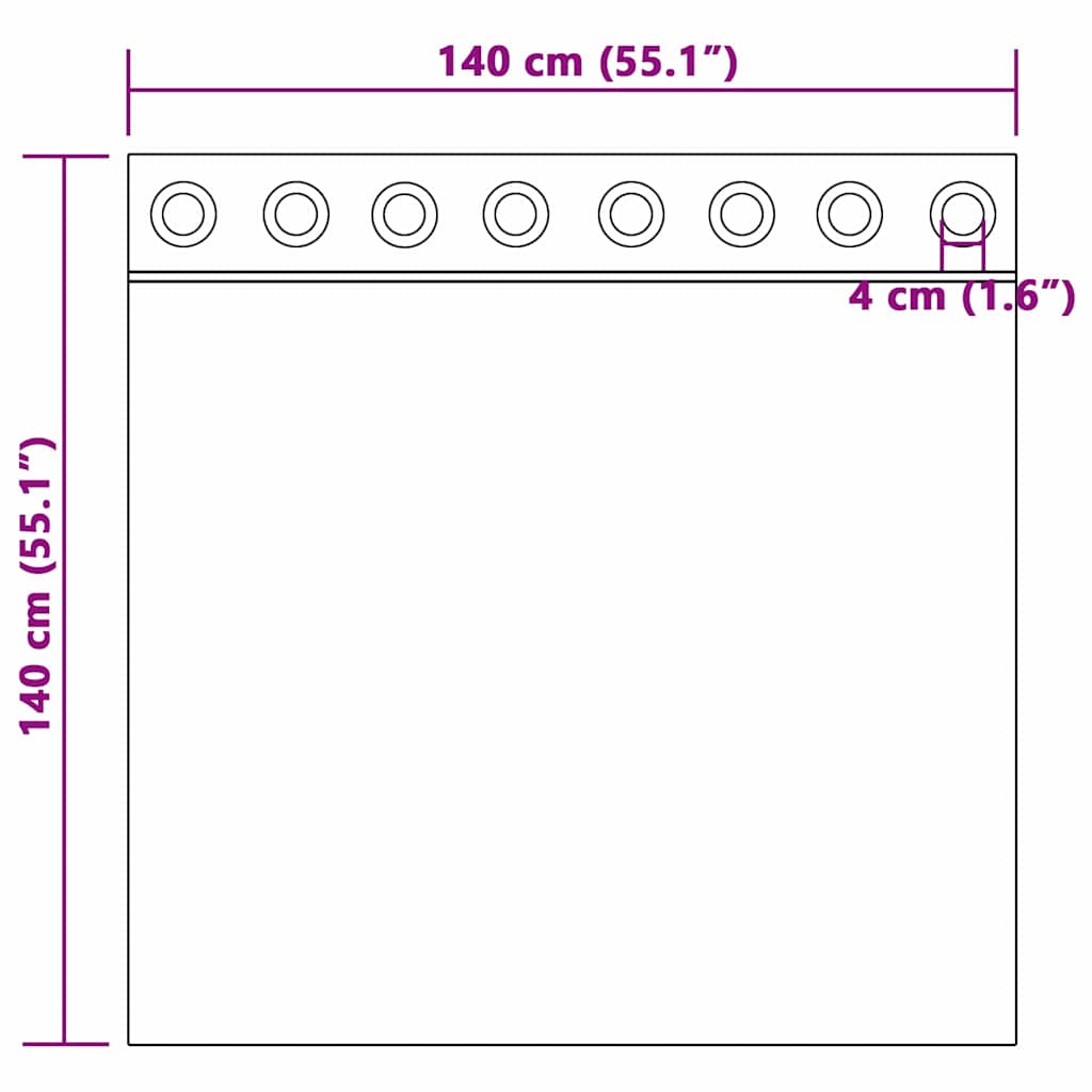 Mørklægningsgardiner Med Ringe 2 Dele 140 X - Billede 8