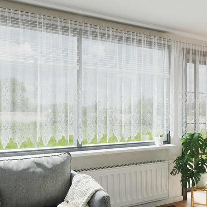 Lace Gardin Med Gardiner Blomstret 160 X 400 Cm Polyester - Hovedbillede
