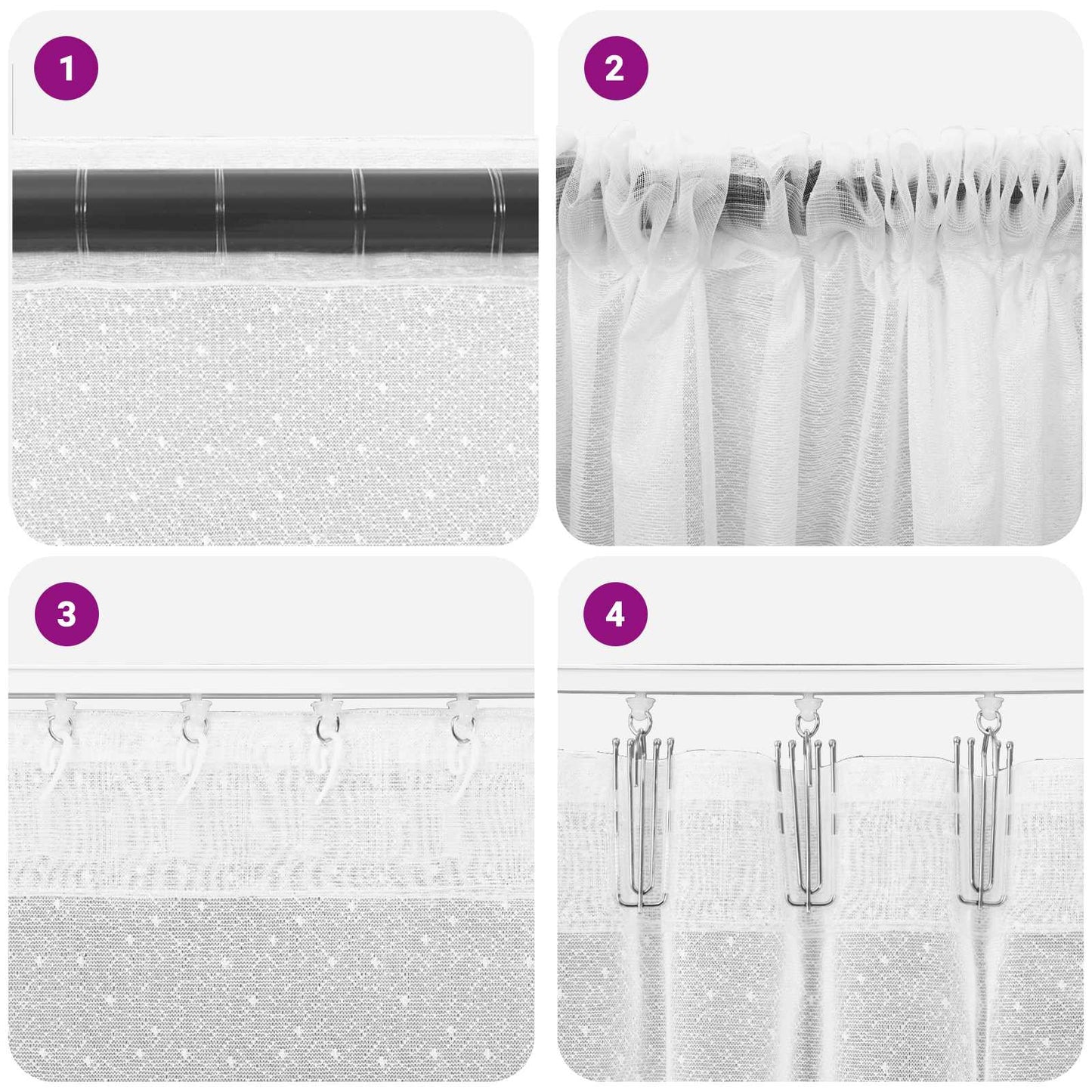 Lace Gardin Med Gardiner Blomstret 200 X 500 Cm Polyester - Billede 6