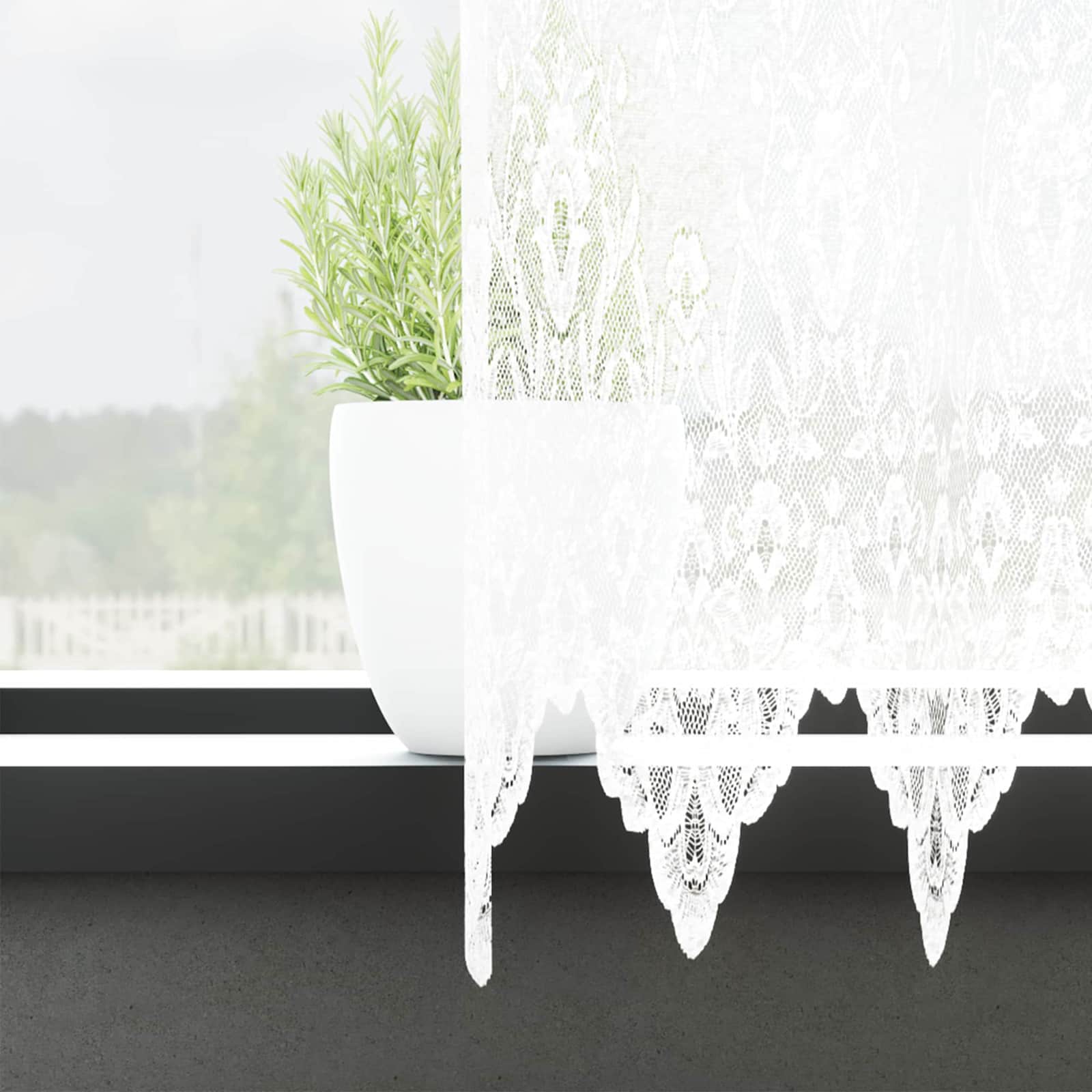 Lace Gardin Med Gardiner Blomstret 280 X 750 Cm Polyester - Billede 3