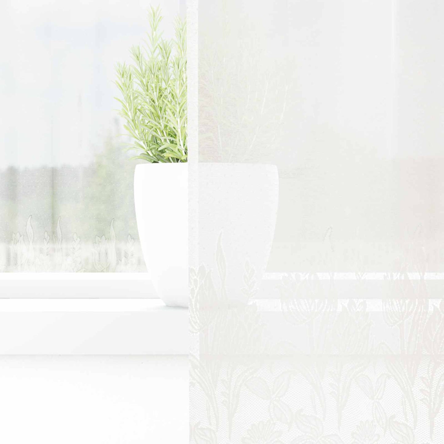 Lace Gardin Med Gardiner Blomstret 100 X 150 Cm Polyester - Billede 3