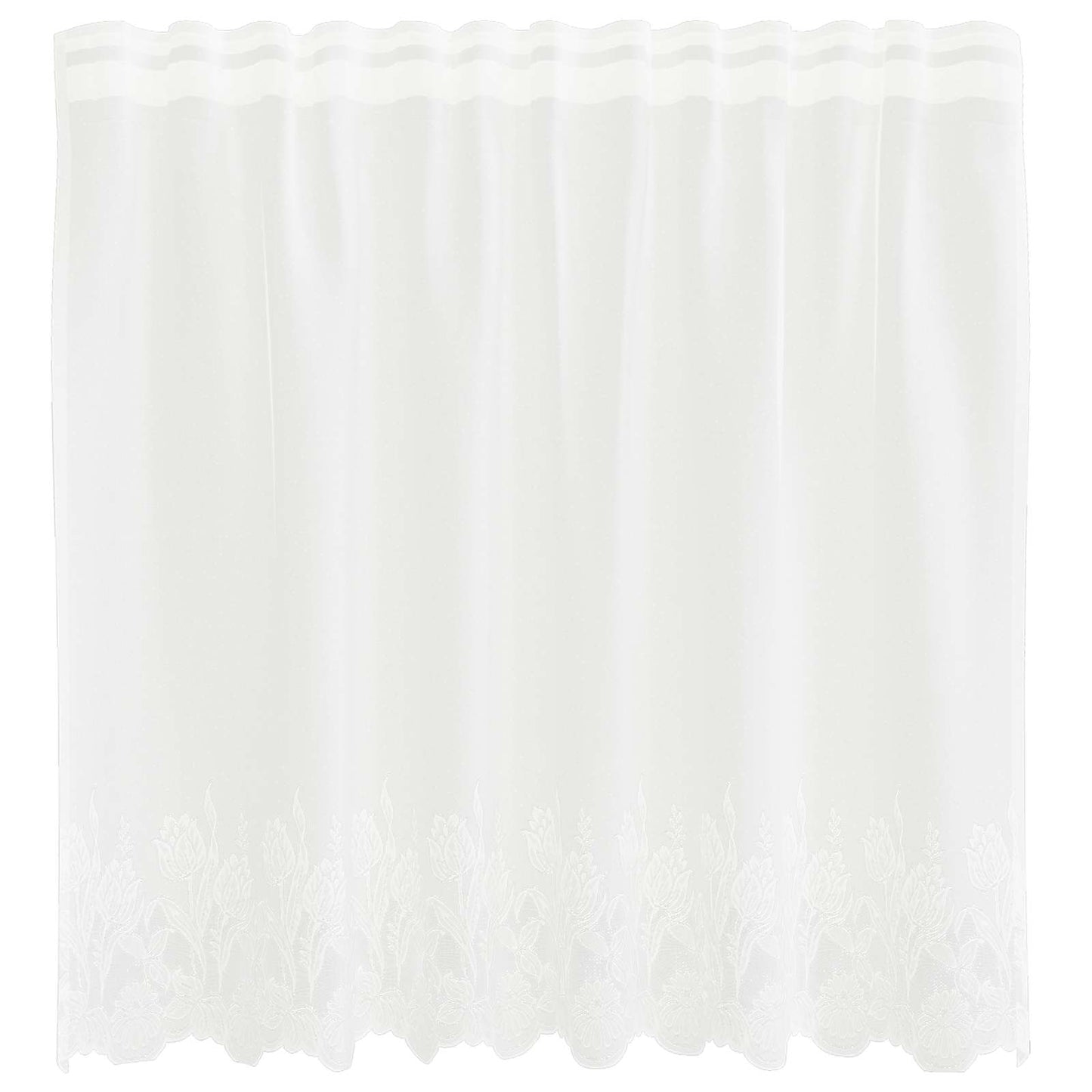 Lace Gardin Med Gardiner Blomstret 100 X 150 Cm Polyester - Billede 2
