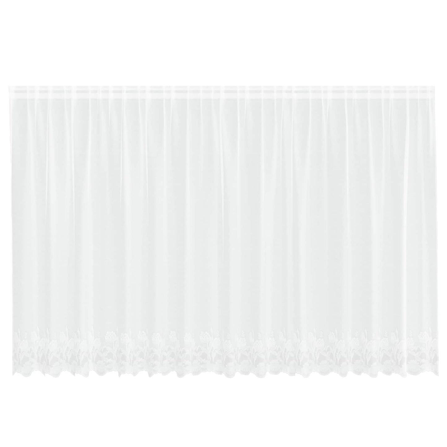 Lace Gardin Med Gardiner Blomstret 180 X 400 Cm Polyester - Billede 2