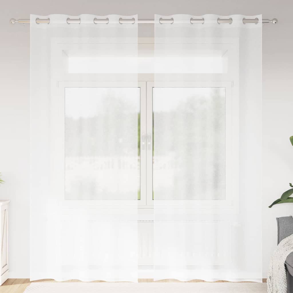 Voile Gardin Med Gardiner 2 Dele 175 X 140 Cm Polyester