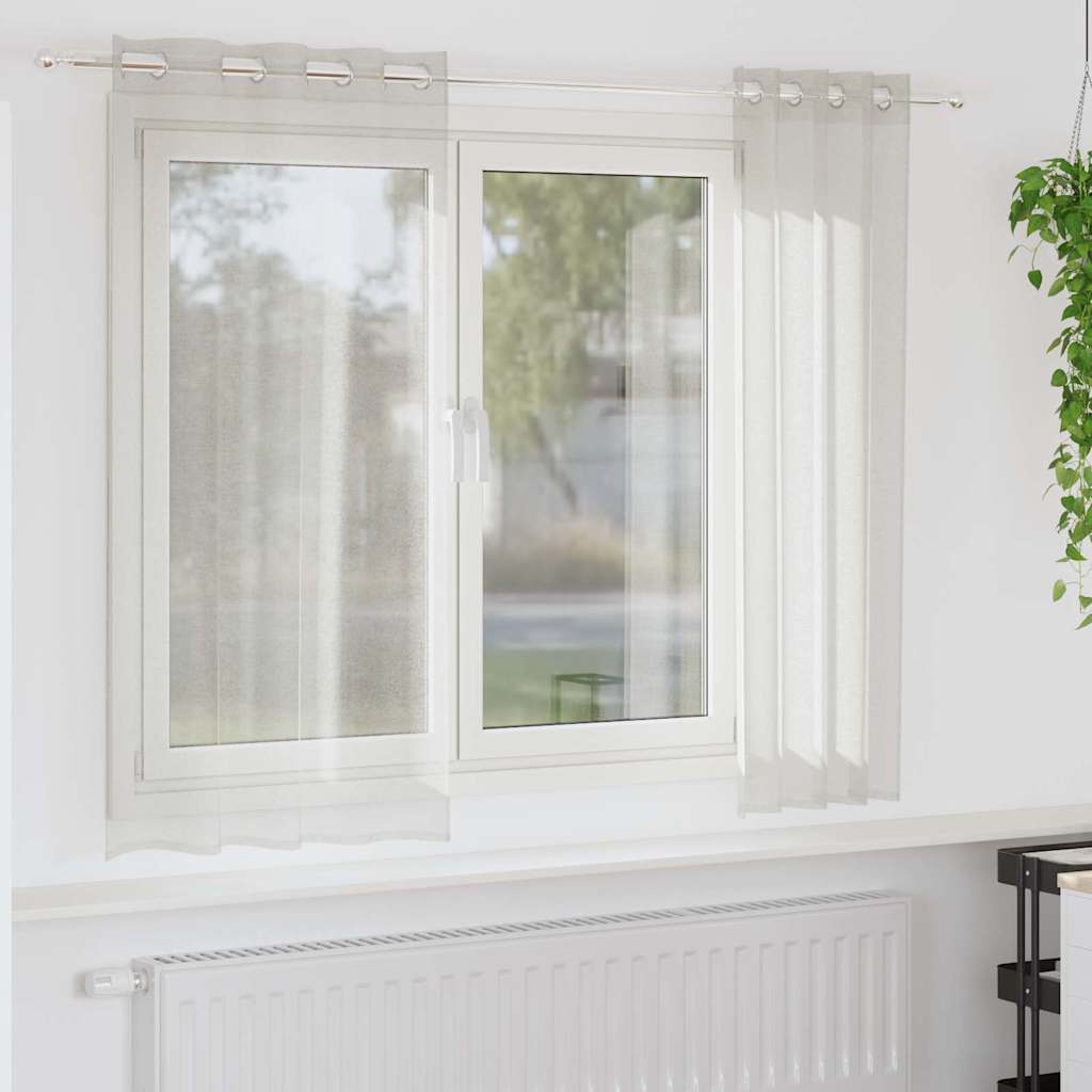 Voile Gardin Med Gardiner 2 Dele 175 X 140 Cm Polyester