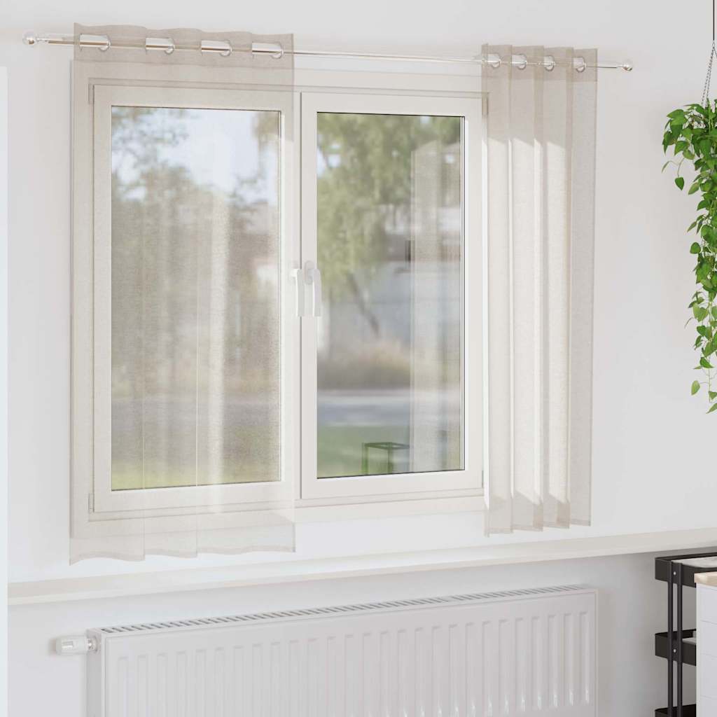 Voile Gardin Med Gardiner 2 Dele 175 X 140 Cm Polyester