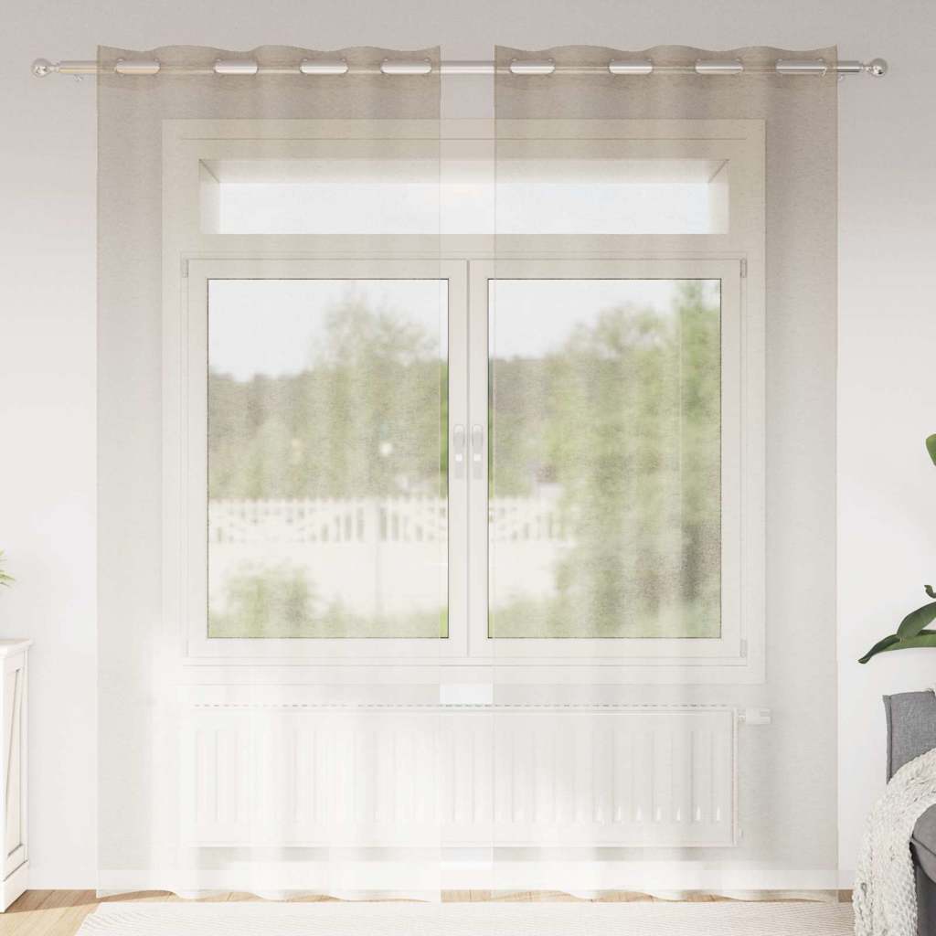 Voile Gardin Med Gardiner 2 Dele 175 X 140 Cm Polyester