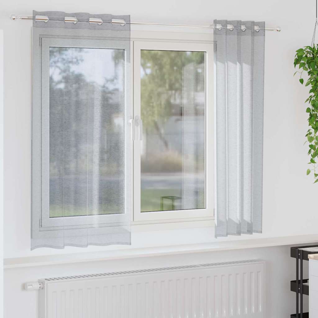 Voile Gardin Med Gardiner 2 Dele 175 X 140 Cm Polyester