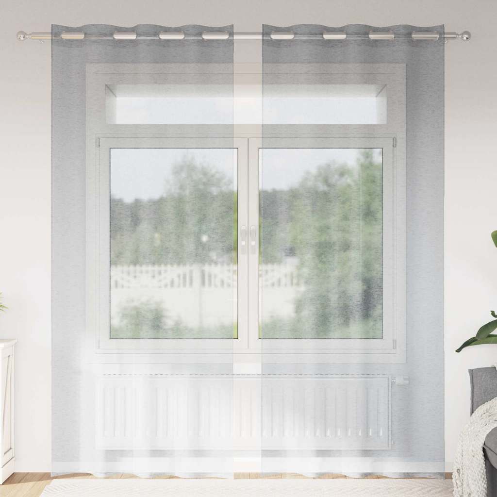 Voile Gardin Med Gardiner 2 Dele 175 X 140 Cm Polyester