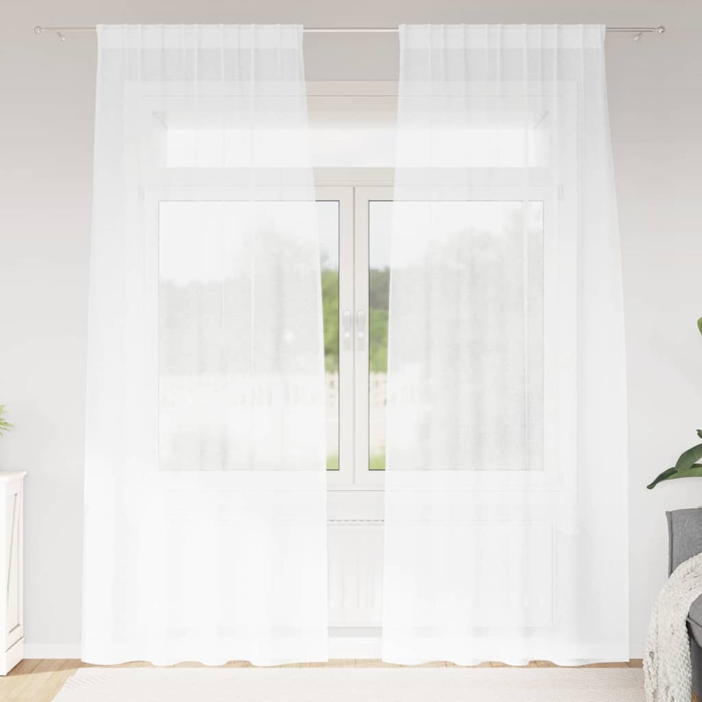 Voile Gardin Med Gardiner 2 Dele 175 X 140 Cm Polyester