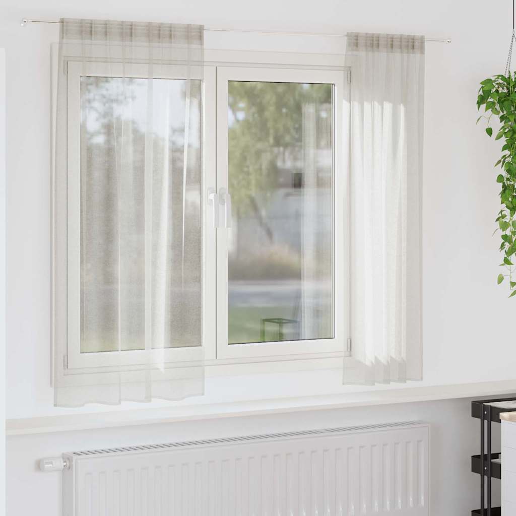 Voile Gardin Med Gardiner 2 Dele 175 X 140 Cm Polyester