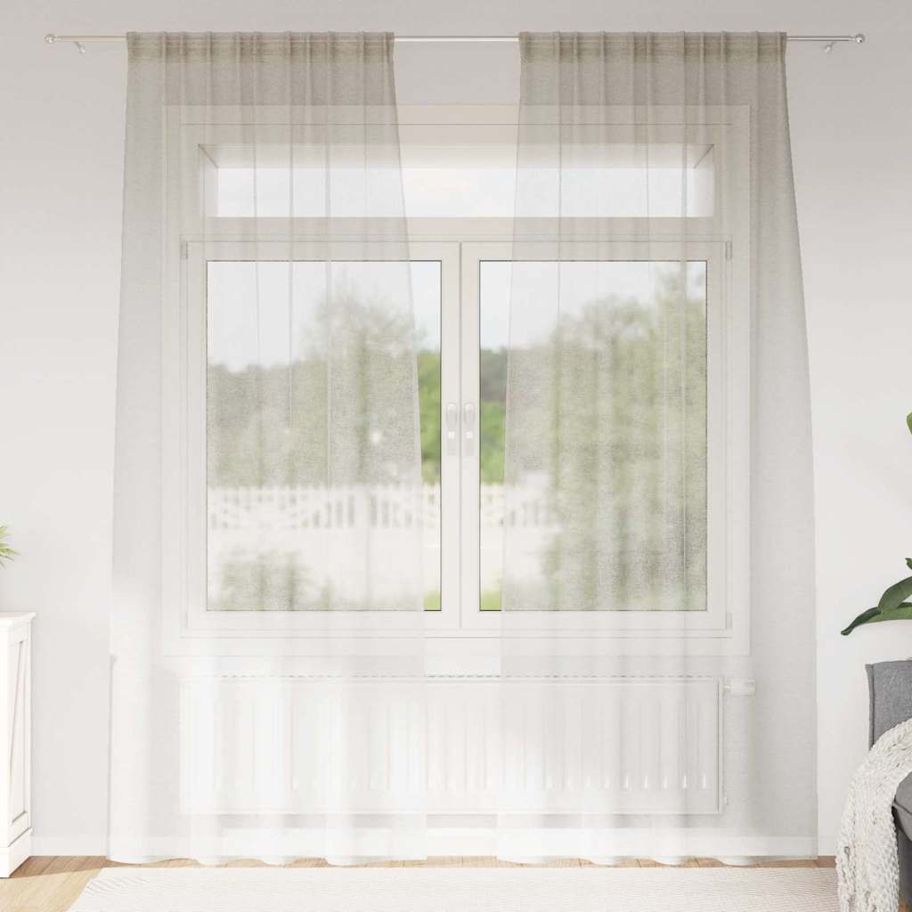 Voile Gardin Med Gardiner 2 Dele 175 X 140 Cm Polyester