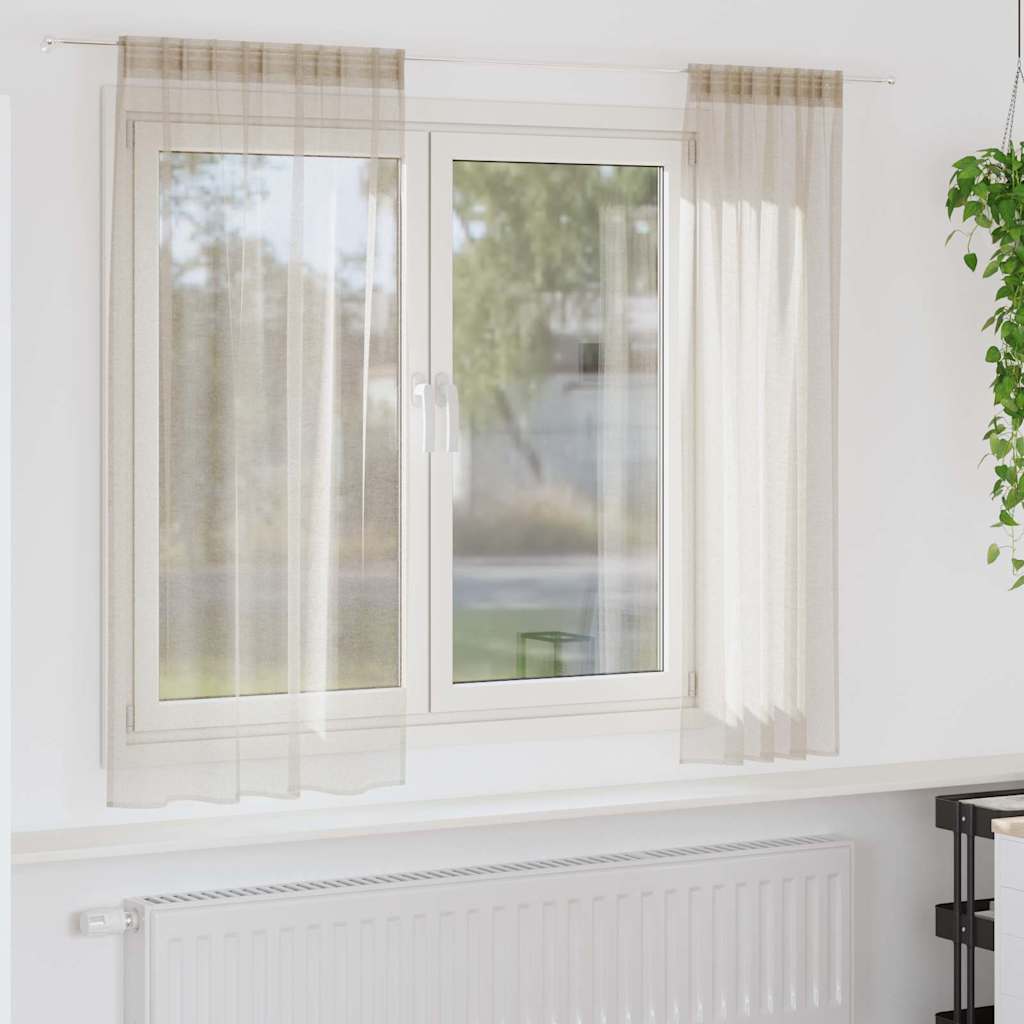 Voile Gardin Med Gardiner 2 Dele 175 X 140 Cm Polyester
