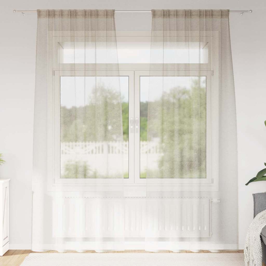 Voile Gardin Med Gardiner 2 Dele 175 X 140 Cm Polyester