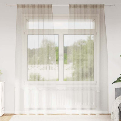 Voile Gardin Med Gardiner 2 Dele 175 X 140 Cm Polyester