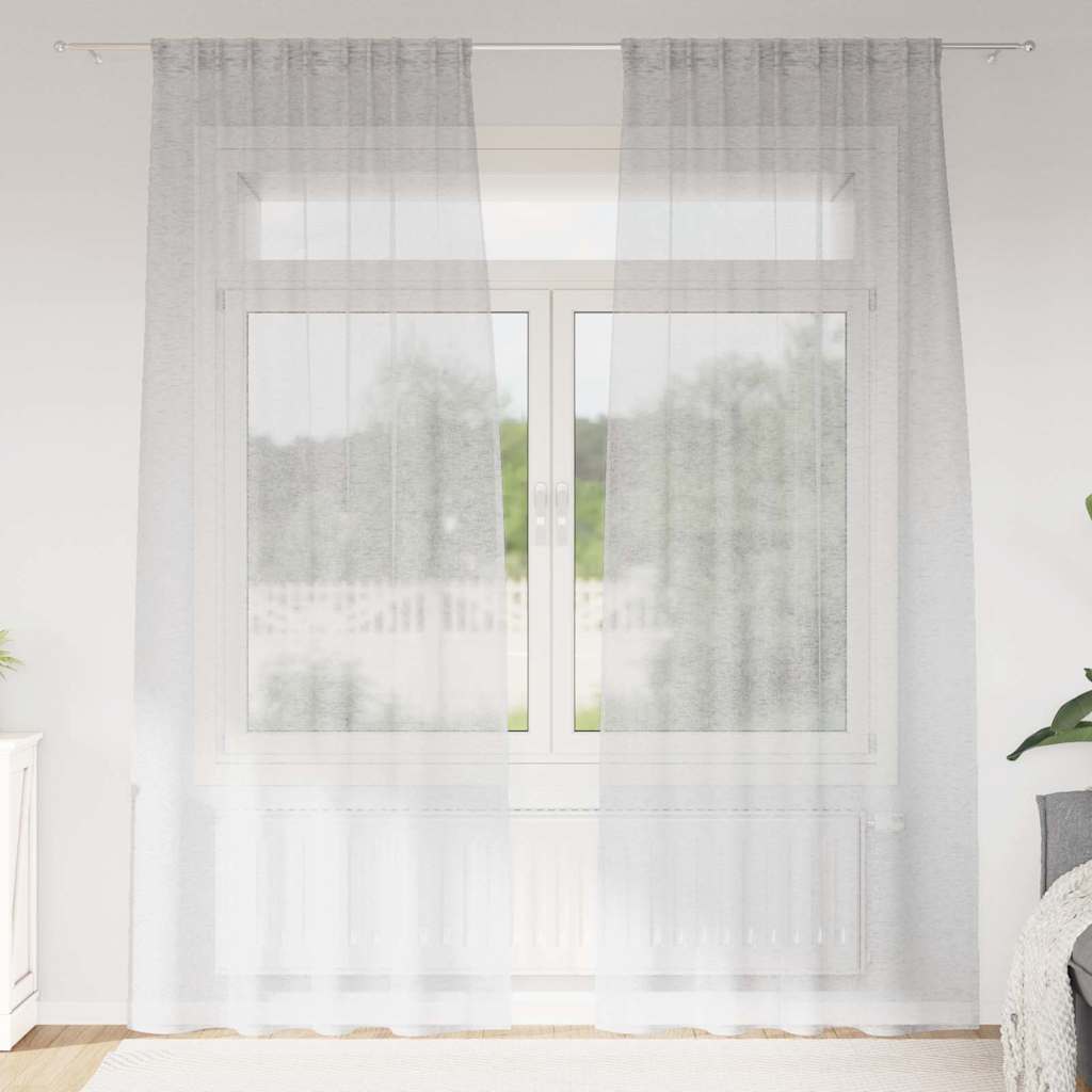 Voile Gardin Med Gardiner 2 Dele 175 X 140 Cm Polyester