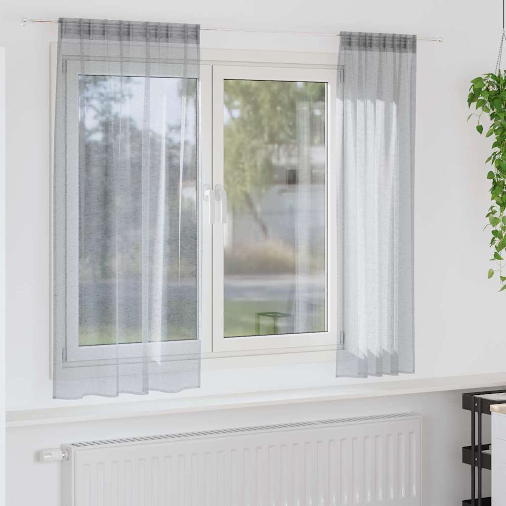 Voile Gardin Med Gardiner 2 Dele 175 X 140 Cm Polyester