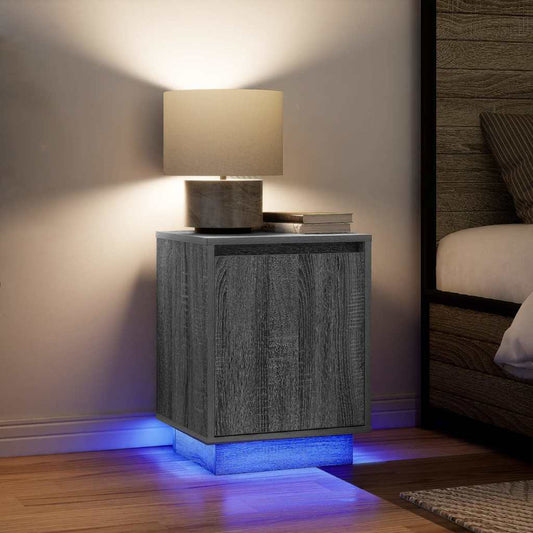 Sengeskabe 2 Stk. Med Led-Lys 38X34X50 Cm