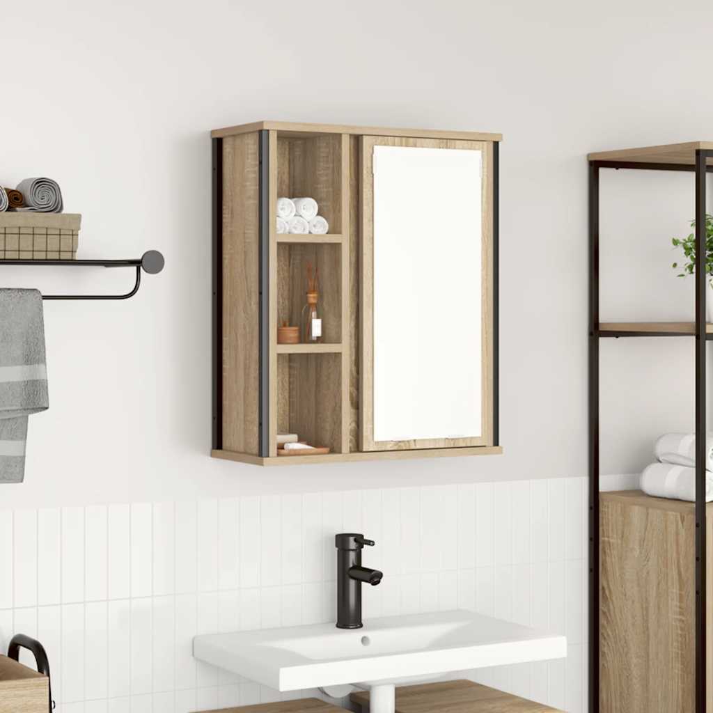 Vægskab Til Badeværelse Med Spejl 50x21x60 Cm - Variant 861903