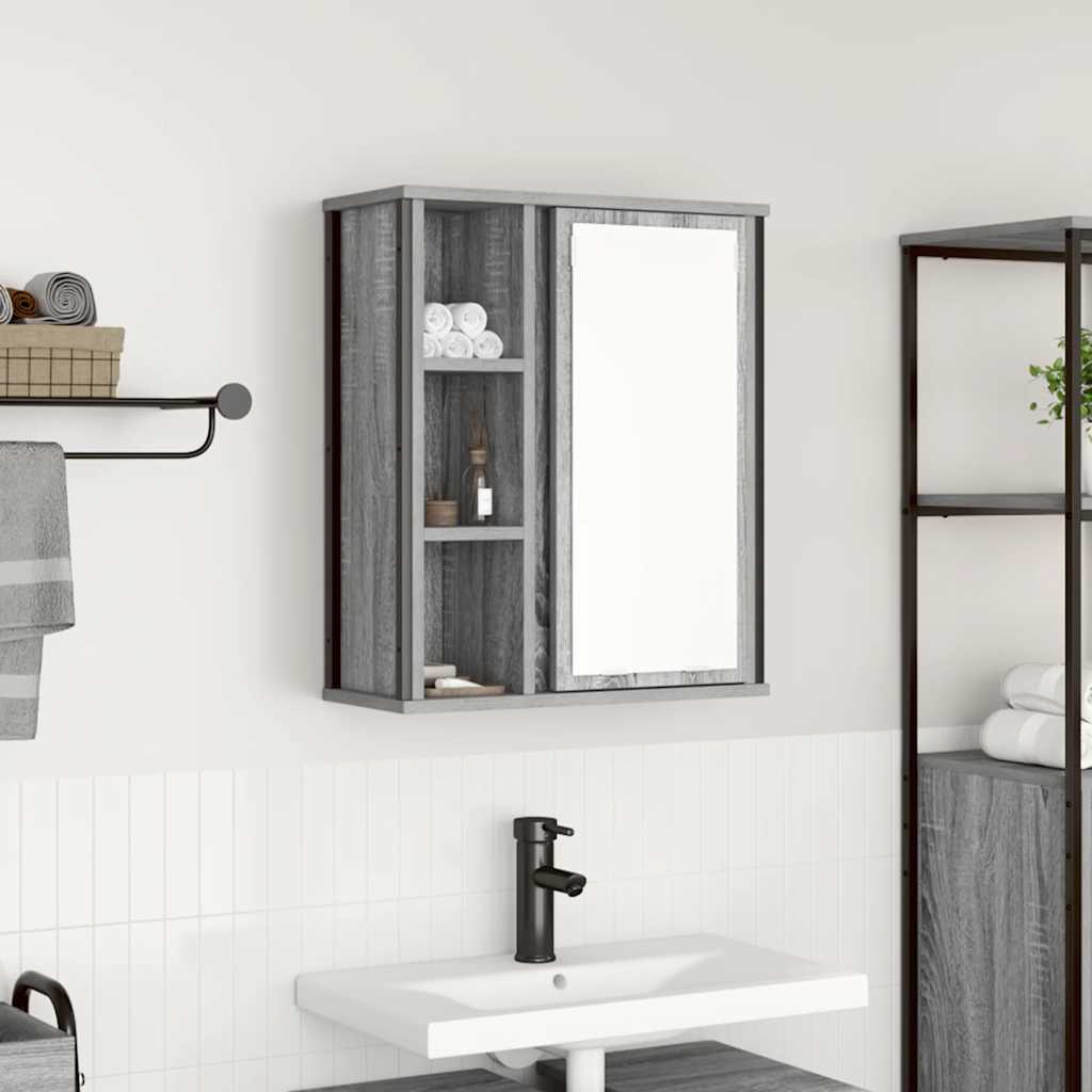 Vægskab Til Badeværelse Med Spejl 50x21x60 Cm - Variant 861905