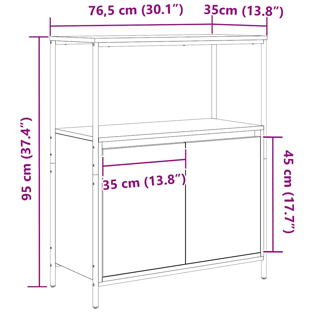 Badeværelsesskab Med Hylder 76,5x35x95 Cm - Billede 13