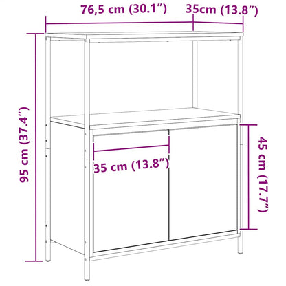 Badeværelsesskab Med Hylder 76,5x35x95 Cm - Billede 13