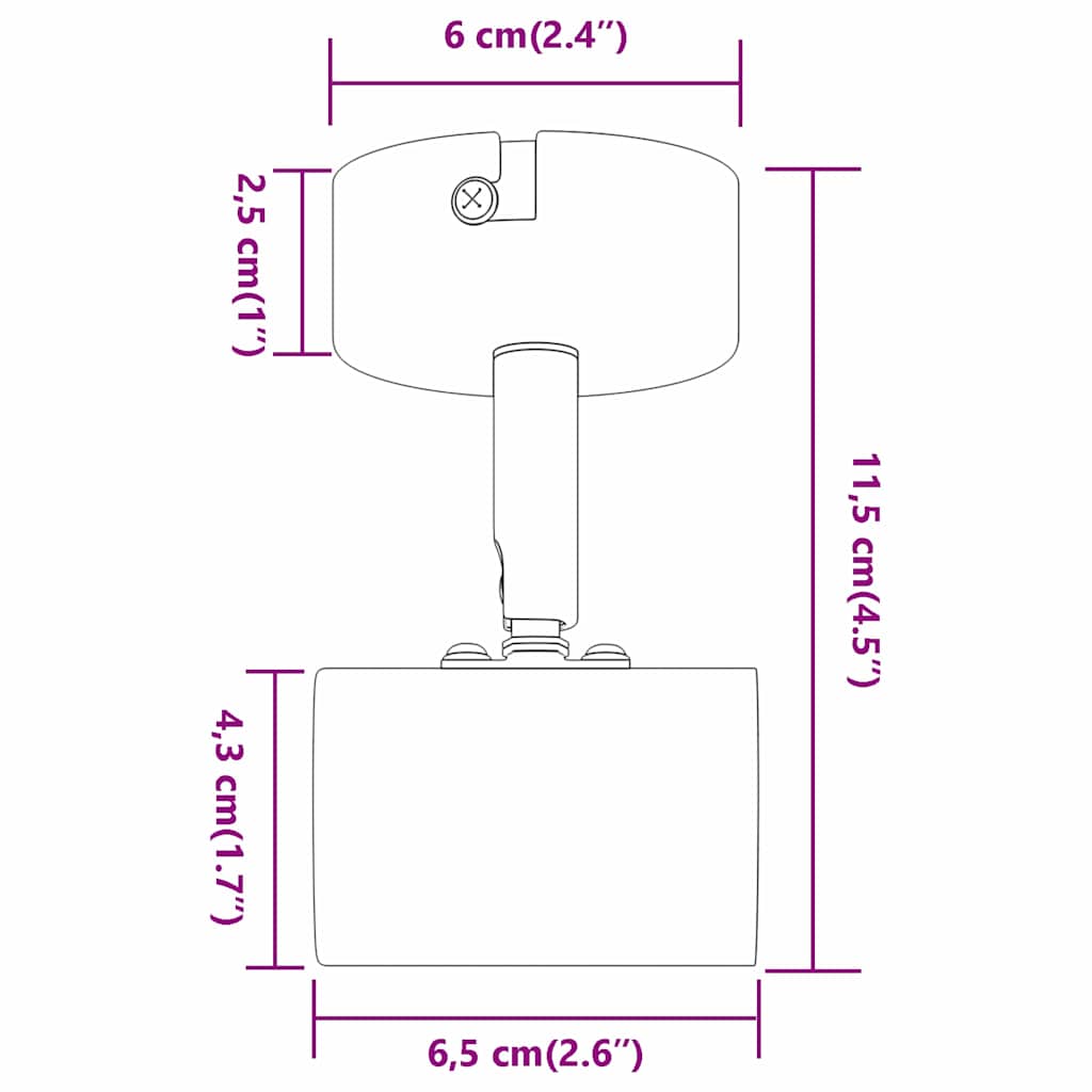 Loftsspot Med Spotlights 6,5 X 6 X 11,5 Cm Metal - Billede 14