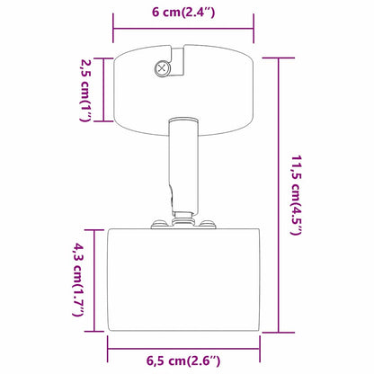 Loftsspot Med Spotlights 6,5 X 6 X 11,5 Cm Metal - Billede 14
