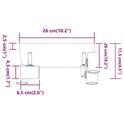 Loftsspot Med Spotlights 26 X 26 X 11,5 Cm Metal - Billede 14