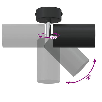 Loftsspot Sort 6 X 6 X 16.5 Cm Stål - Billede 13