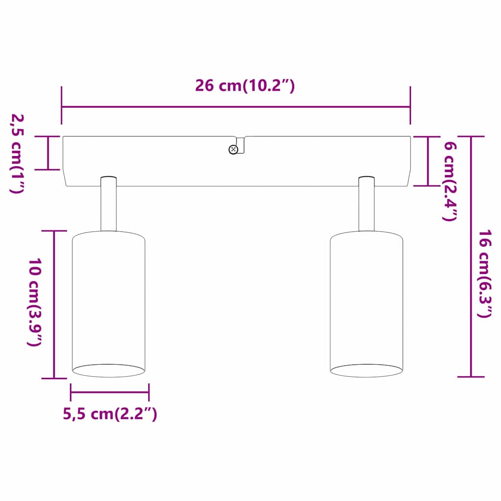 Loftsspot Med Spotlights 26 X 6 X 16 Cm Metal - Billede 14