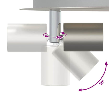 Loftsspot Sølv 29 X 29 X 11 Cm Stål Og Glas - Billede 13