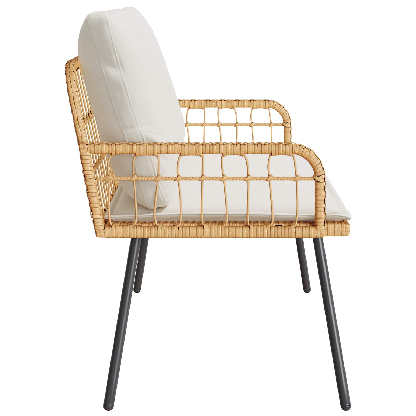 Havebænk Med Pude 114 X 64 X 90cm Stål - Billede 3