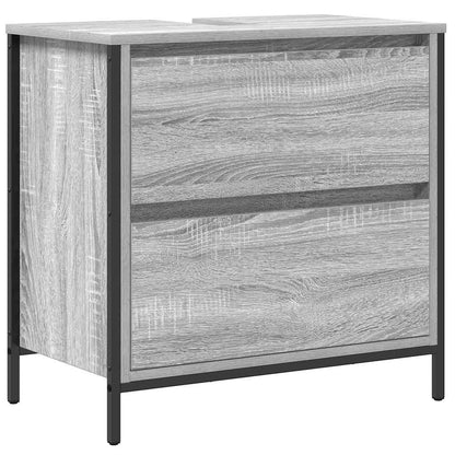 Badeværelsesmøbel Sæt Med Hylde 5 Pcs Grå 76,5 X 35 X 95 Cm - Billede 6