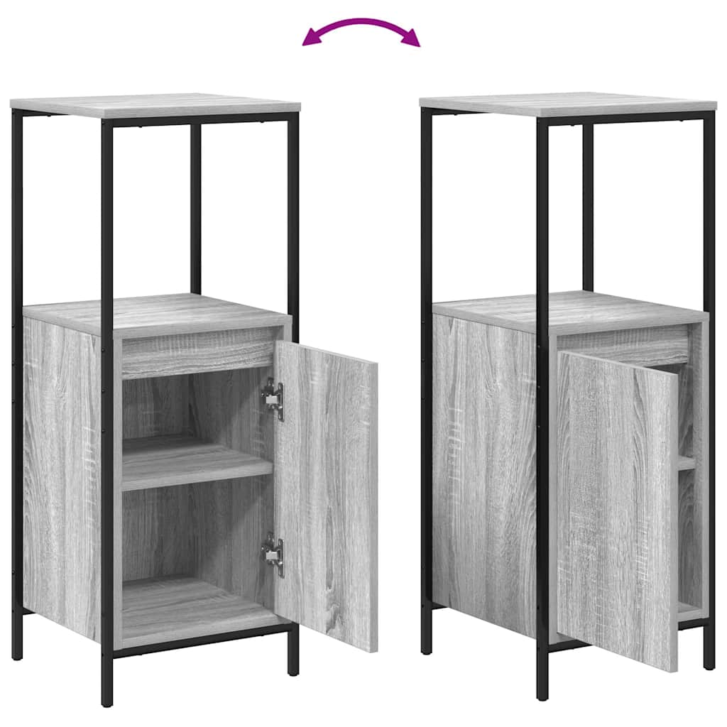 Badeværelsesmøbel Sæt Med Hylde 5 Pcs Grå 76,5 X 35 X 95 Cm - Billede 11