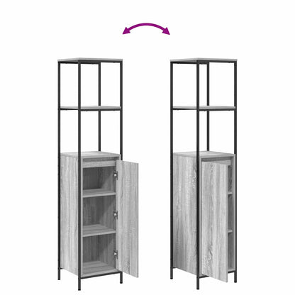Badeværelsesmøbel Sæt Med Hylde 5 Pcs Grå 76,5 X 35 X 95 Cm - Billede 12