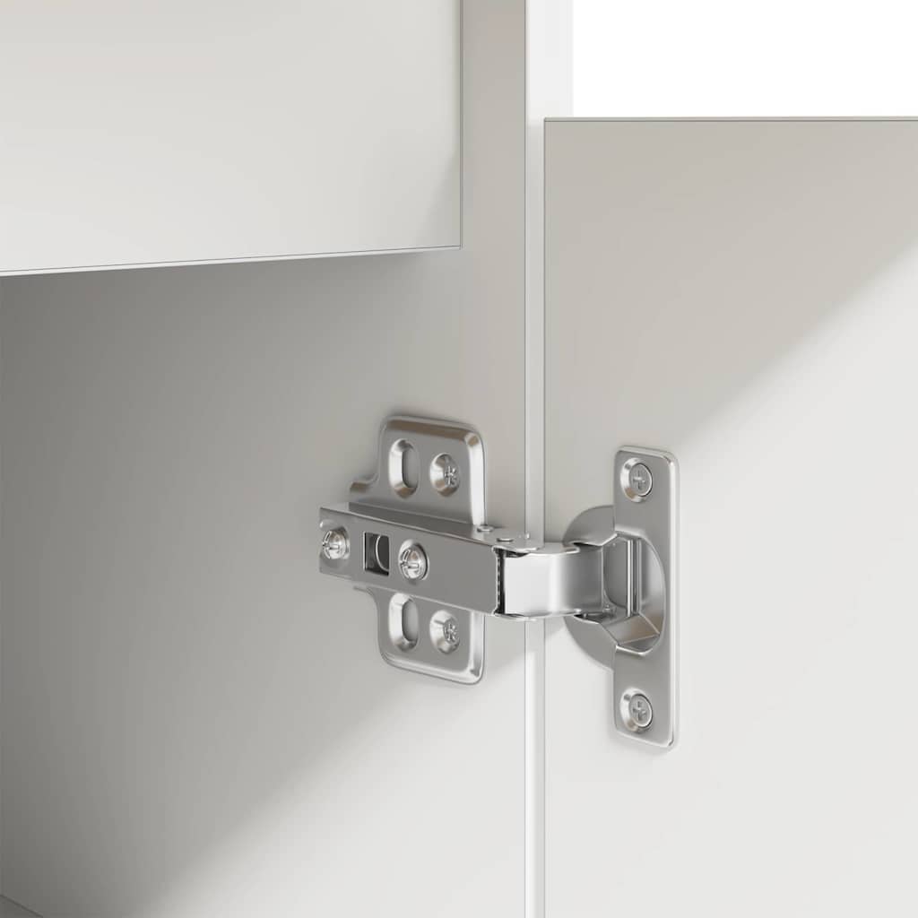 Bord Med Skuffe Med Hylde Hvid 140 X 49 X 76 Cm Konstrueret Træ - Billede 11