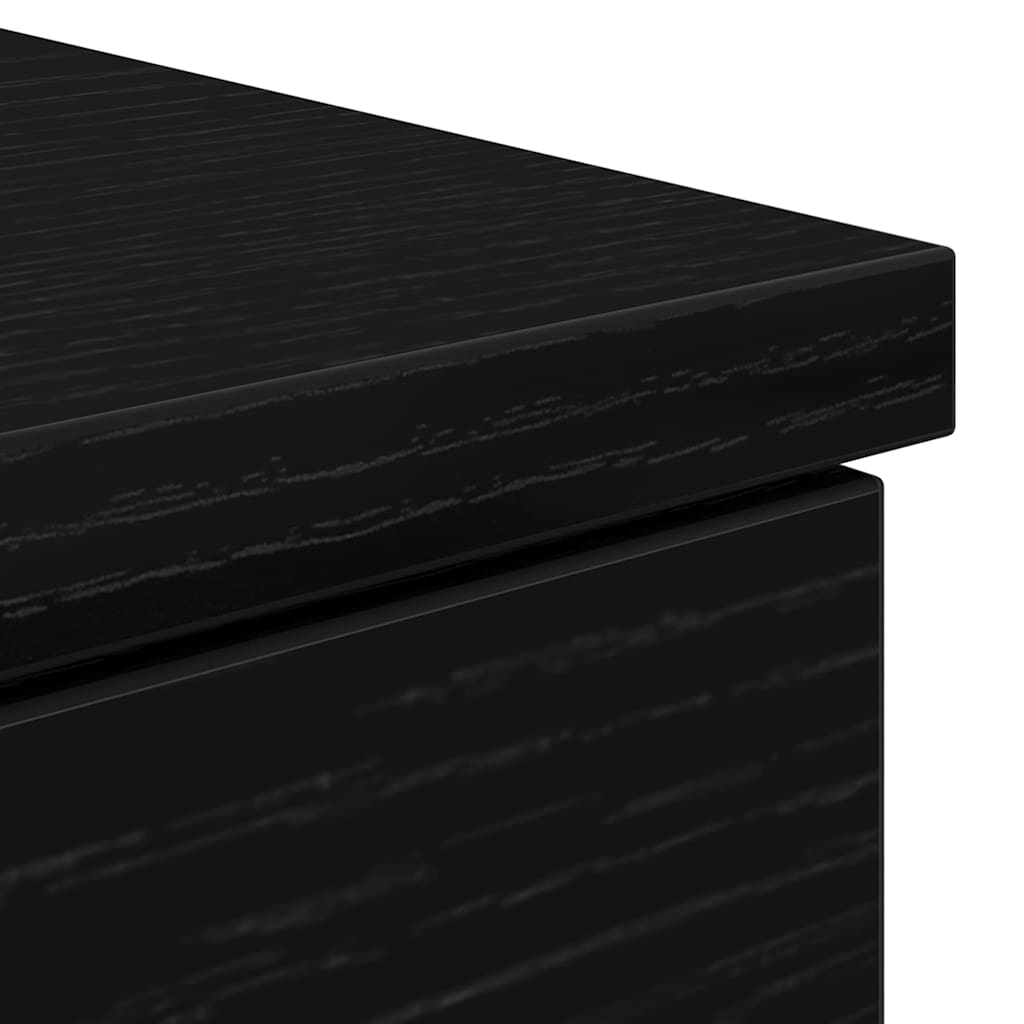Bord Med Skuffe Sort Eg 140 X 49 X 76 Cm Konstrueret Træ - Billede 9
