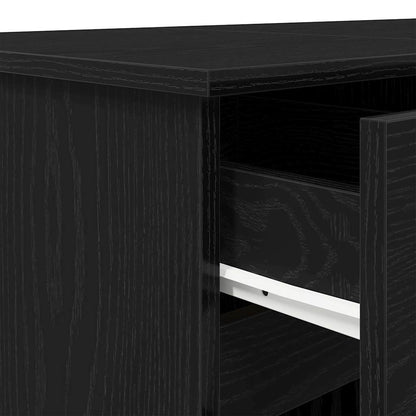 Bord Med Skuffe Sort Eg 140 X 49 X 76 Cm Konstrueret Træ - Billede 10