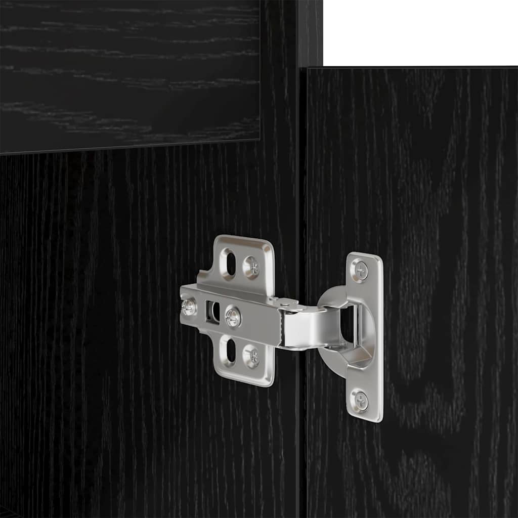 Bord Med Skuffe Sort Eg 140 X 49 X 76 Cm Konstrueret Træ - Billede 11