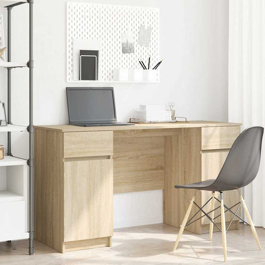 Bord Med Skuffe Sonoma-eg 140 X 49 X 76 Cm Konstrueret Træ - Hovedbillede