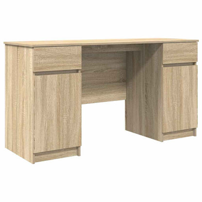 Bord Med Skuffe Sonoma-eg 140 X 49 X 76 Cm Konstrueret Træ - Billede 2