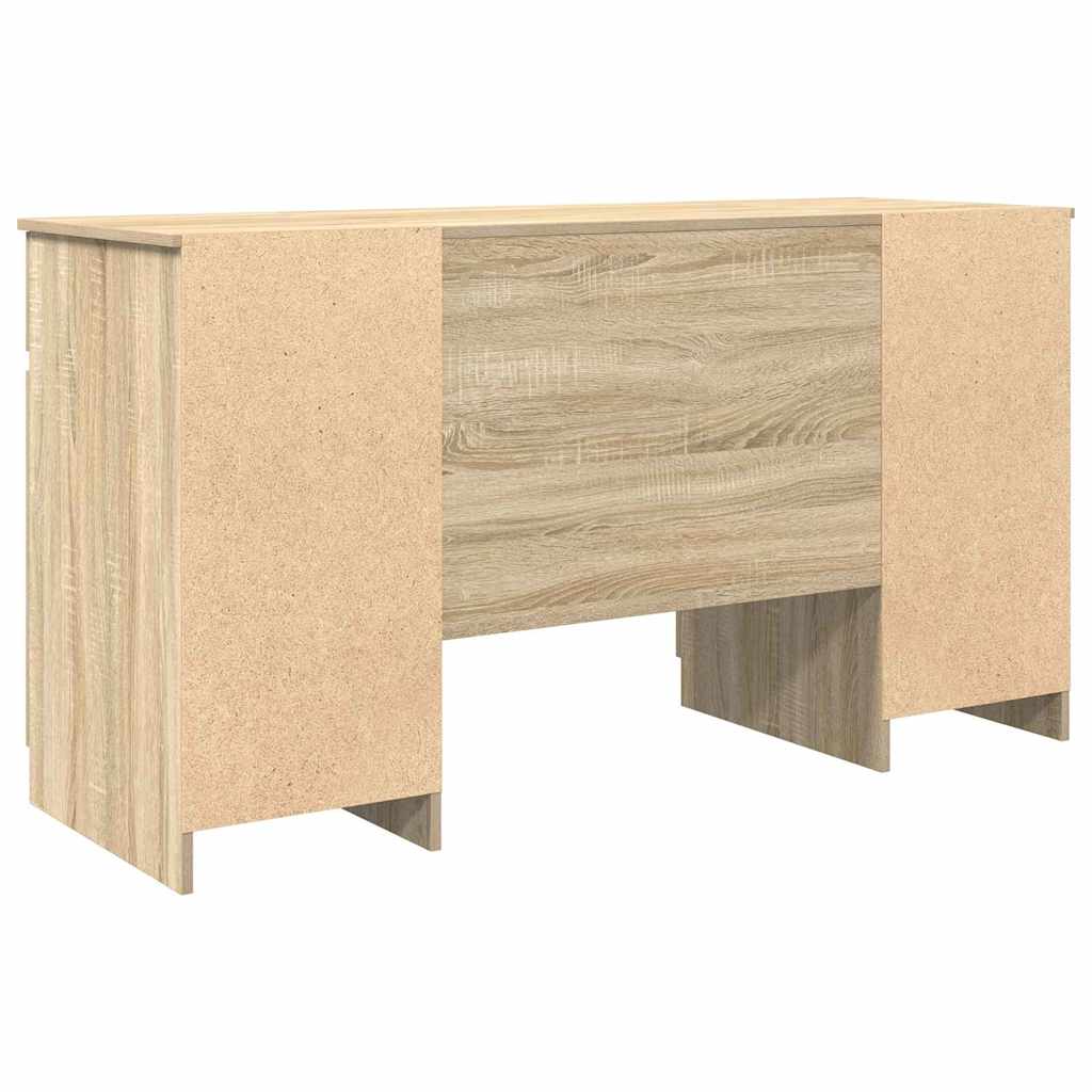 Bord Med Skuffe Sonoma-eg 140 X 49 X 76 Cm Konstrueret Træ - Billede 6