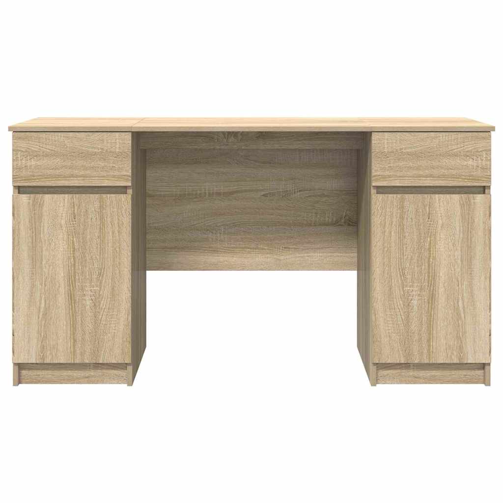 Bord Med Skuffe Sonoma-eg 140 X 49 X 76 Cm Konstrueret Træ - Billede 7