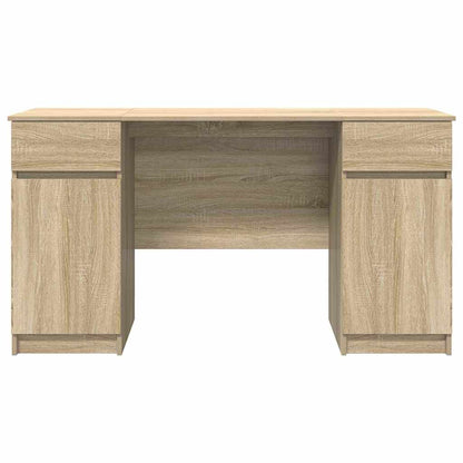 Bord Med Skuffe Sonoma-eg 140 X 49 X 76 Cm Konstrueret Træ - Billede 7