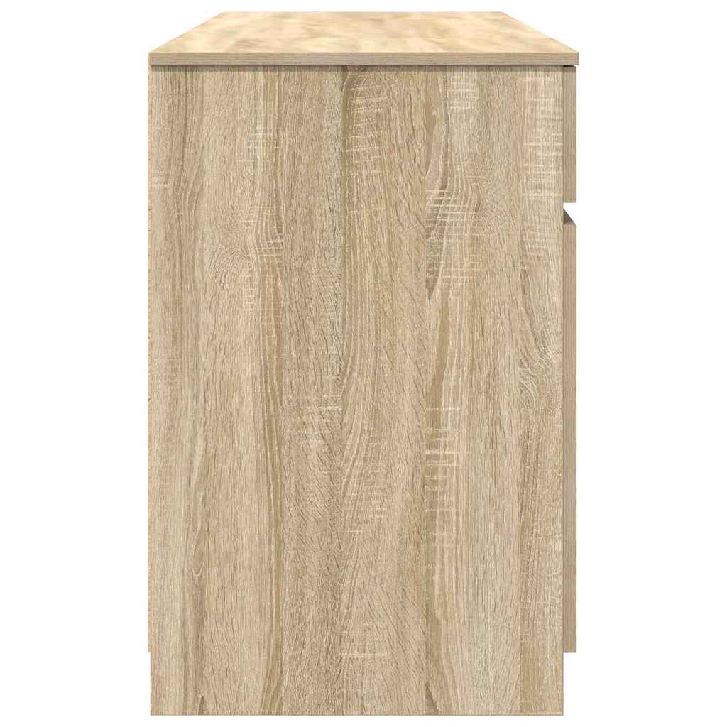 Bord Med Skuffe Sonoma-eg 140 X 49 X 76 Cm Konstrueret Træ - Billede 8