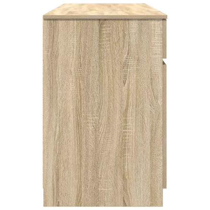Bord Med Skuffe Sonoma-eg 140 X 49 X 76 Cm Konstrueret Træ - Billede 8