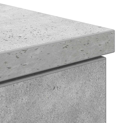Bord Med Skuffe Betongrå 140 X 49 X 76 Cm Konstrueret Træ - Billede 9