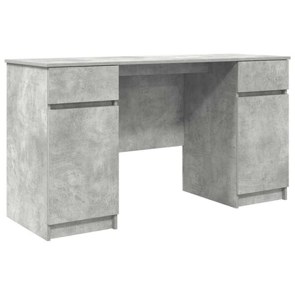 Bord Med Skuffe Betongrå 140 X 49 X 76 Cm Konstrueret Træ - Billede 2